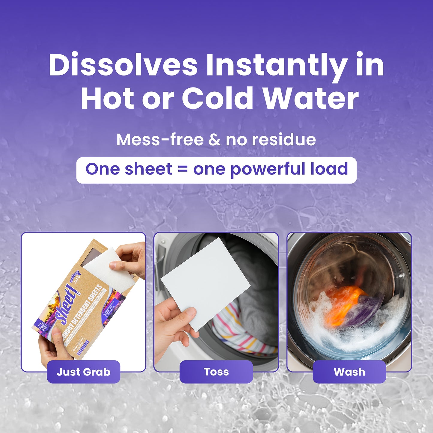 Sheet! Calming Lavender - Laundry Detergent Sheets - 50 XL Sheets (Up to 100 Loads)