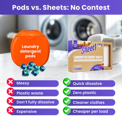 Sheet! Calming Lavender - Laundry Detergent Sheets - 50 XL Sheets (Up to 100 Loads)