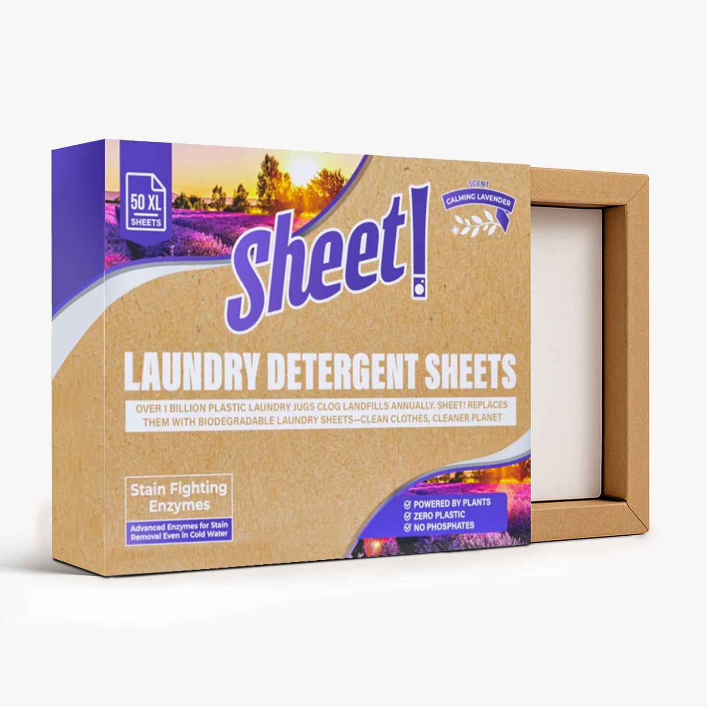Sheet! Calming Lavender - Laundry Detergent Sheets - 50 XL Sheets (Up to 100 Loads)
