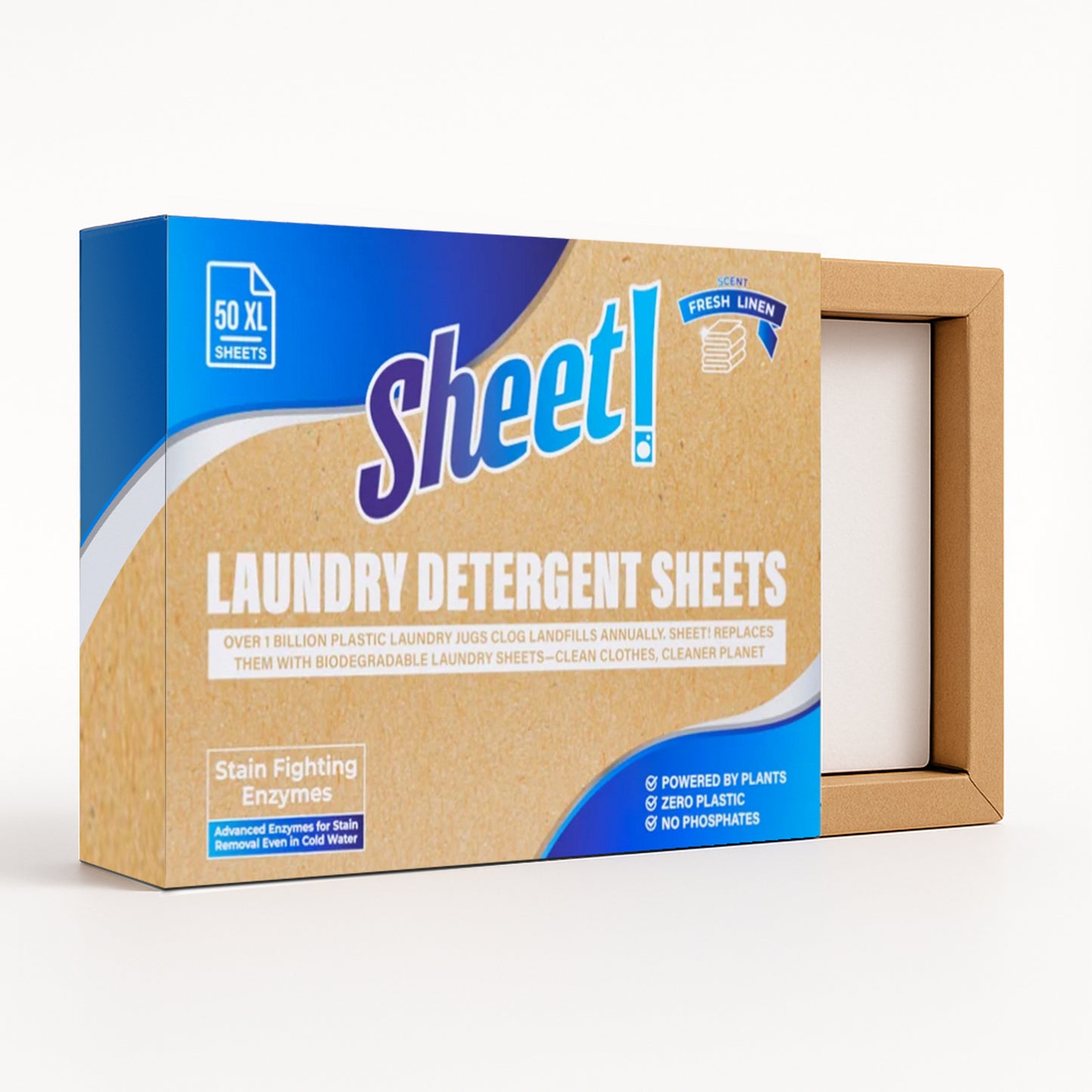 Sheet! Fresh Linen - Laundry Detergent Sheets - 50 XL Sheets (Up to 100 Loads)