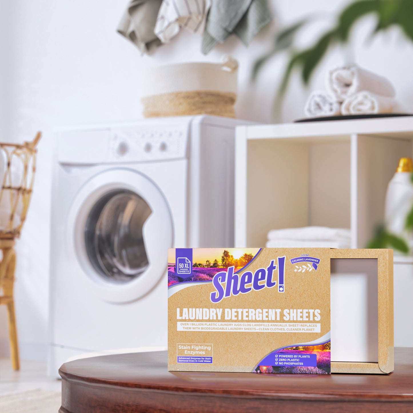Sheet! Calming Lavender - Laundry Detergent Sheets - 50 XL Sheets (Up to 100 Loads)